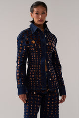 DISCO BABE DENIM BUTTON DOWN