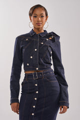 YOU GOT ME SPINNING DENIM BUTTON DOWN