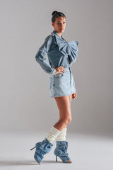 WAYS TO GO TIE DENIM SKIRT