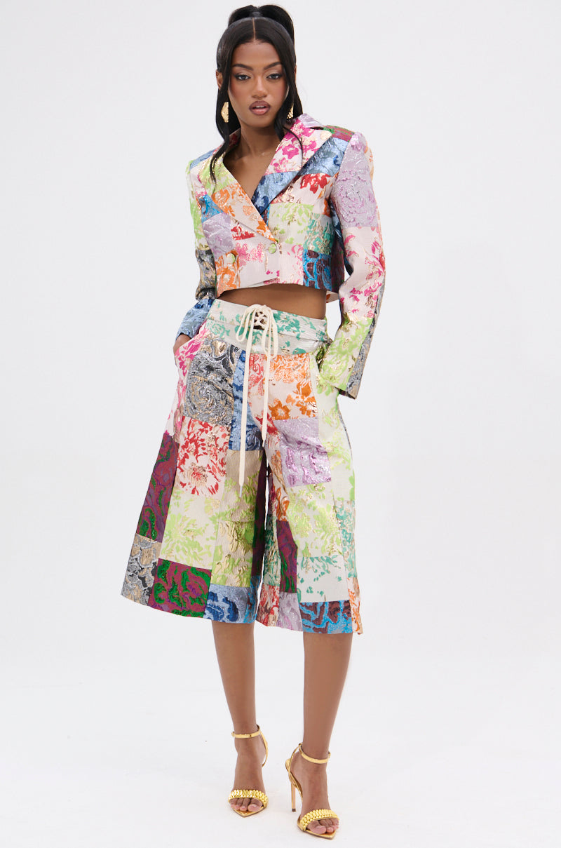 MIXED FEELINGS BROCADE BERMUDA SHORT