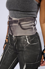 THE EDGE DISTRESSED DENIM BELT