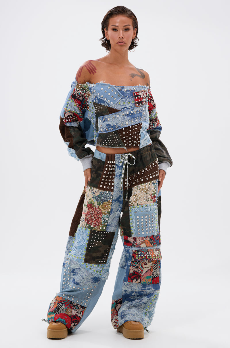 CALL EM CRAZY PATCHWORK JOGGER