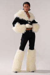 SITTING PRETTY FUR TRIM DENIM