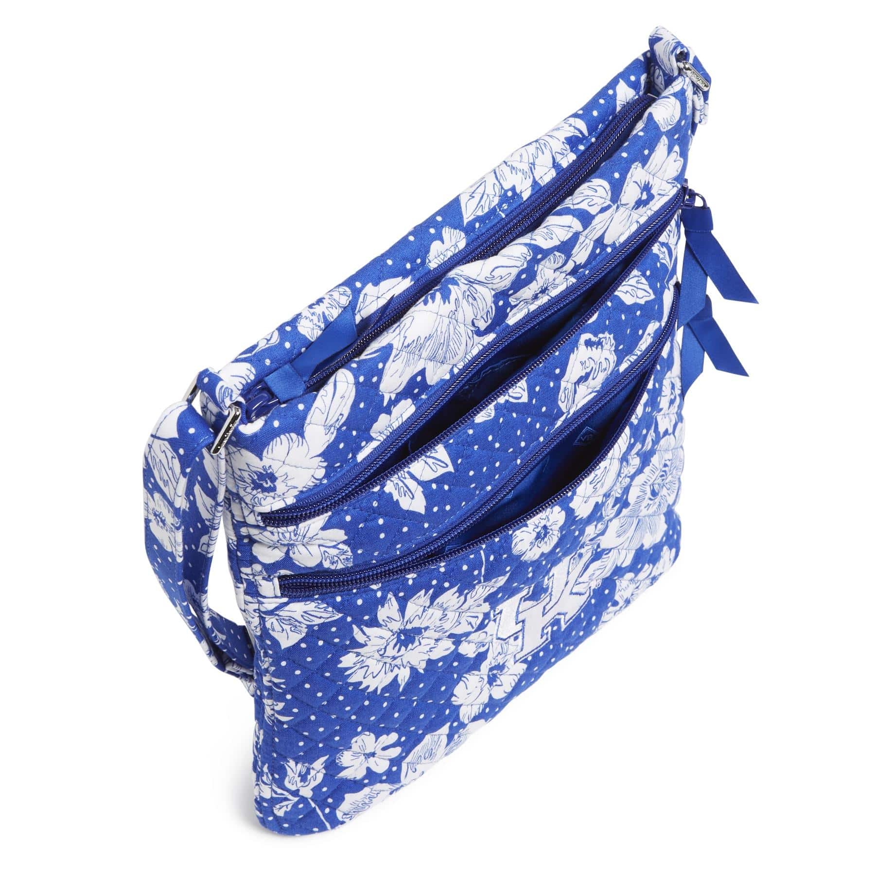 Collegiate Triple Zip Hipster Crossbody Bag