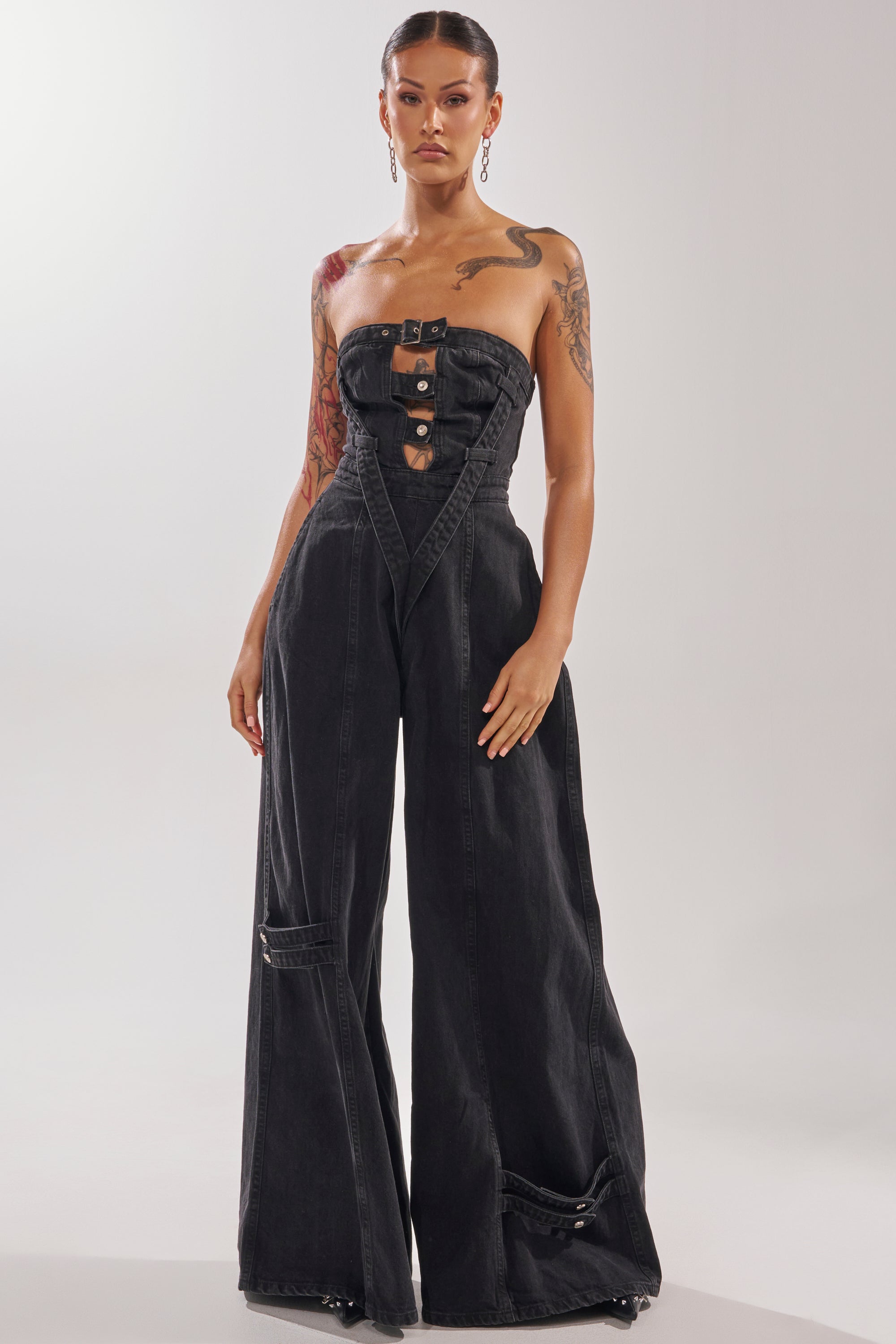 SO YESTERDAY WIDE LEG DENIM JUMPSUIT