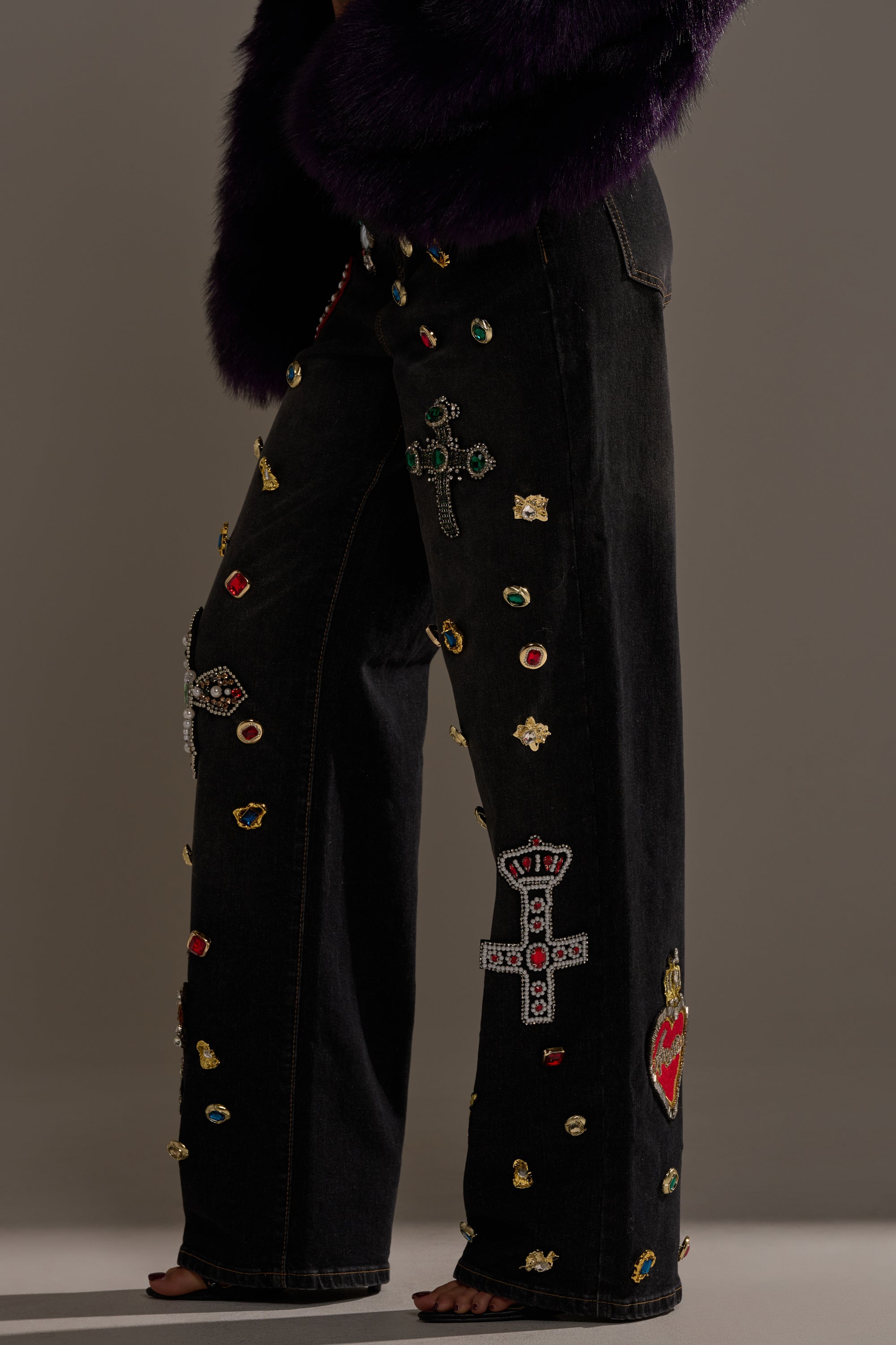 FEELING EXTRA BLESSED EMBELLISHED DENIM