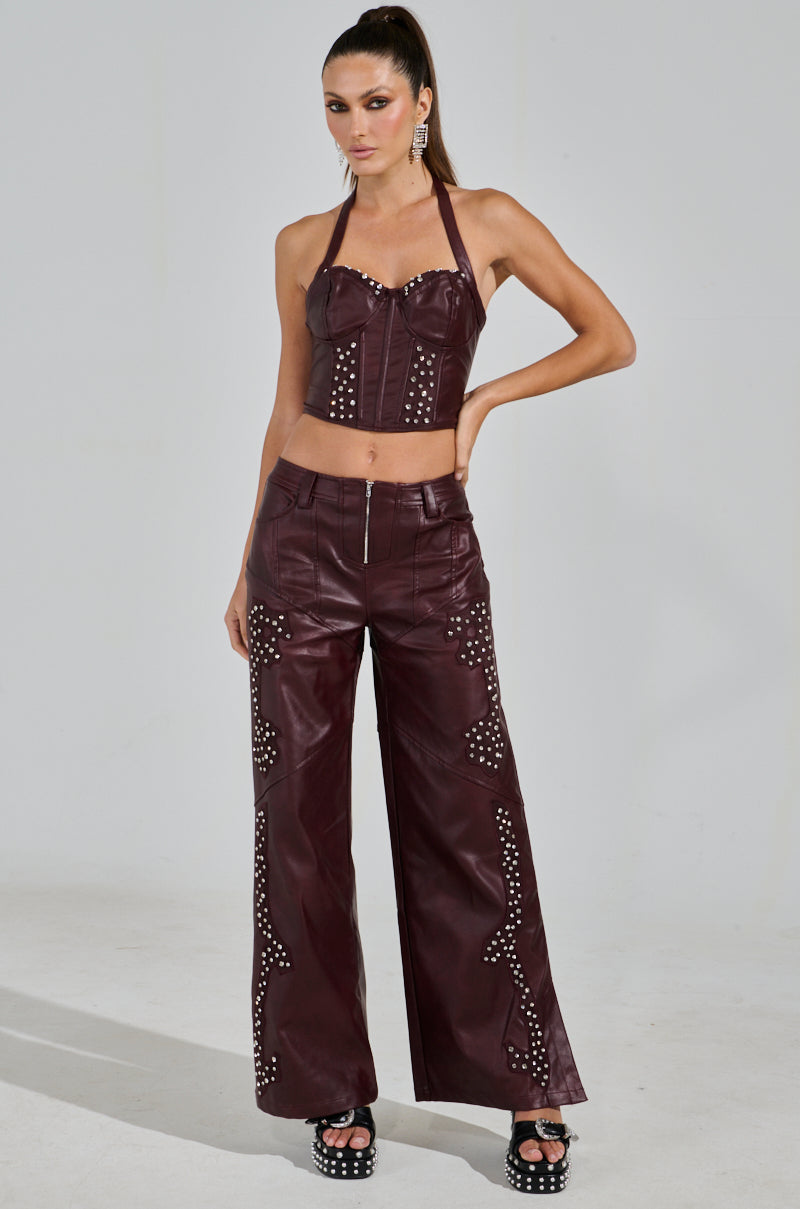TEMPTATION'S BEST FRIEND CORSET IN BURGUNDY