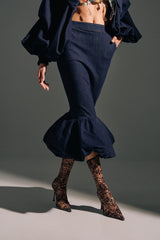 LET'S CHANGE IT UP DENIM MIDI SKIRT