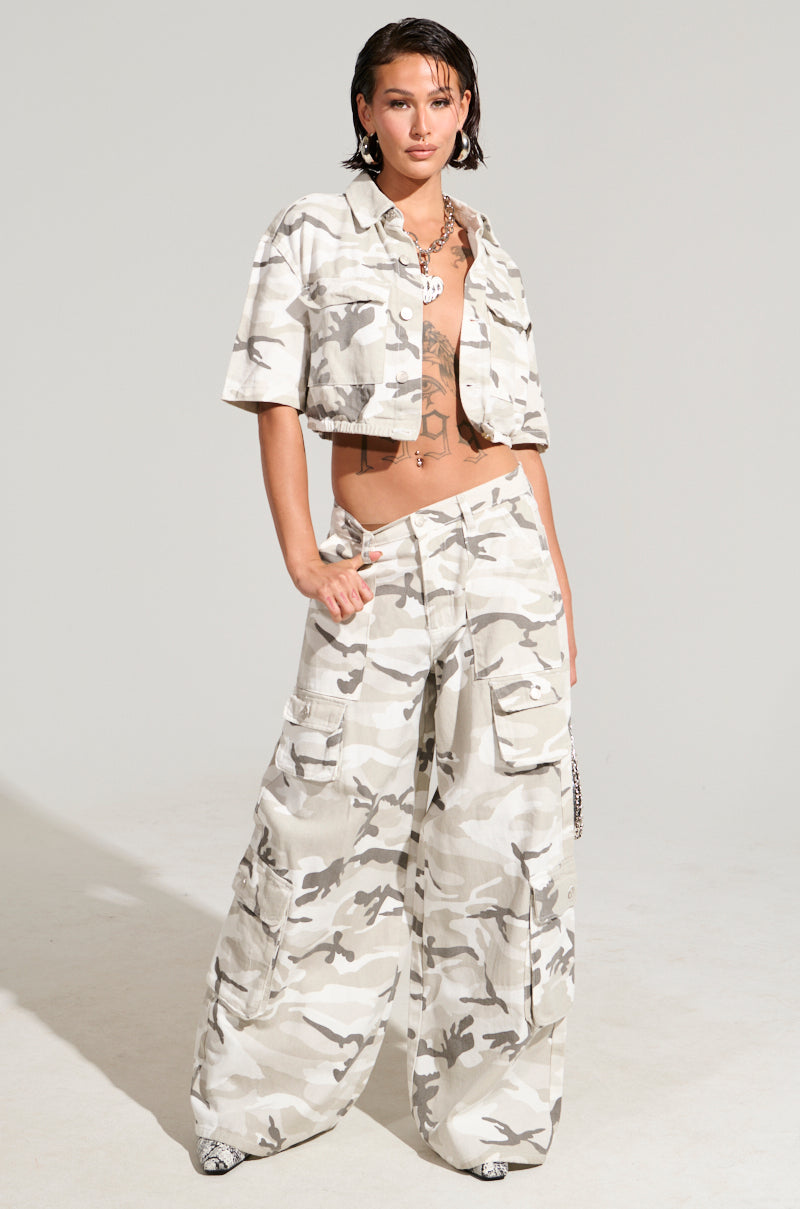 YOURE UP NEXT CAMO BUTTON DOWN TOP
