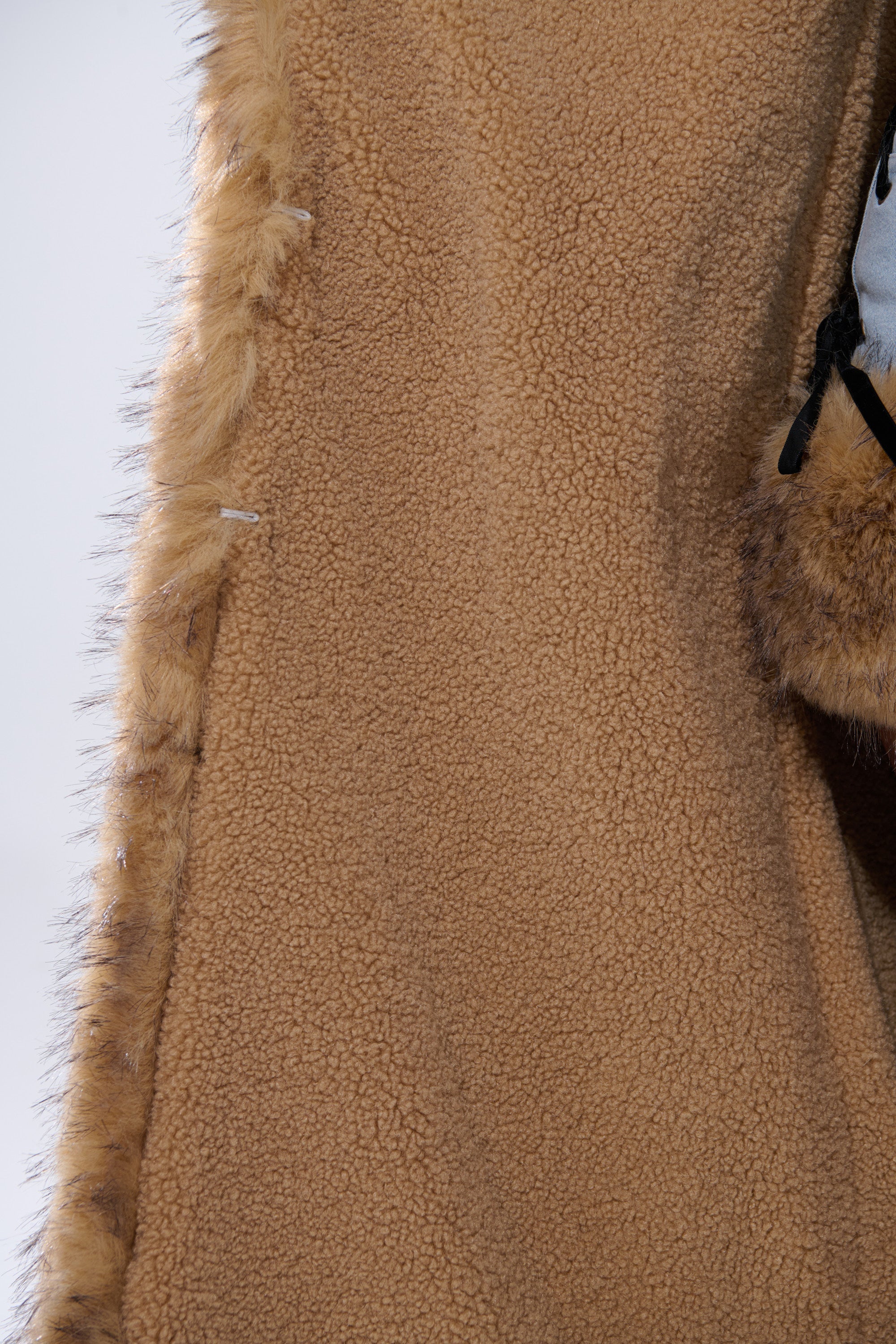 ERYKAH FUR TRIM DENIM TRENCH