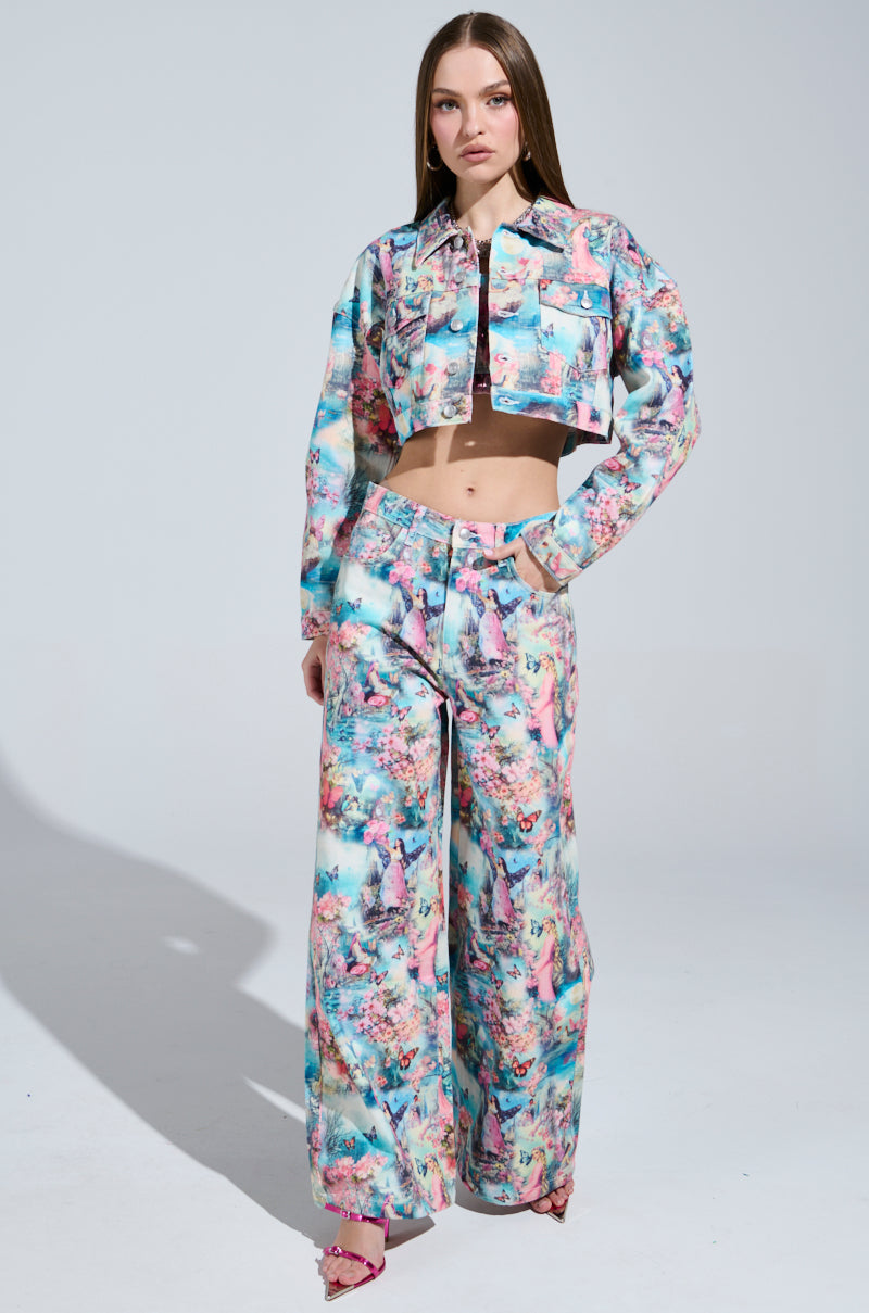 FEMALE FANTASY PRINTED DENIM JACKET
