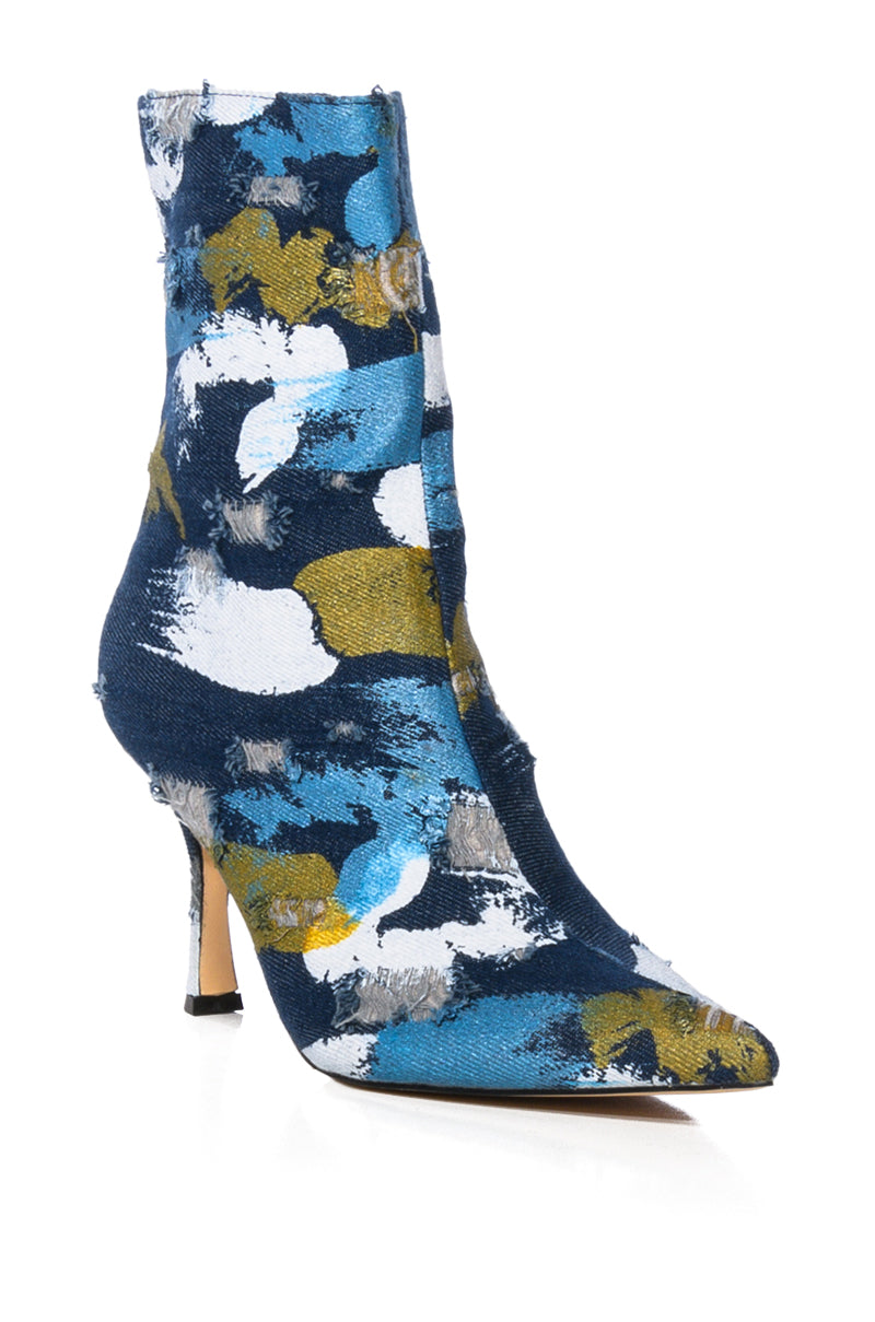 AZALEA WANG AUGUST COLOR PATTERN BOOTIE IN MULTI