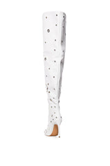 AZALEA WANG EIRENE WHITE EMBELLISHED BOOT