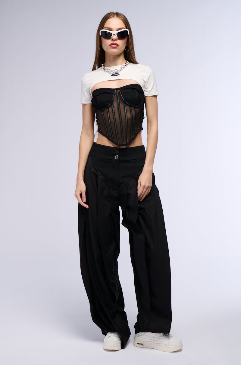 BEST OF THE LAST CORSET SET WITH CROP TEE OVERLAY