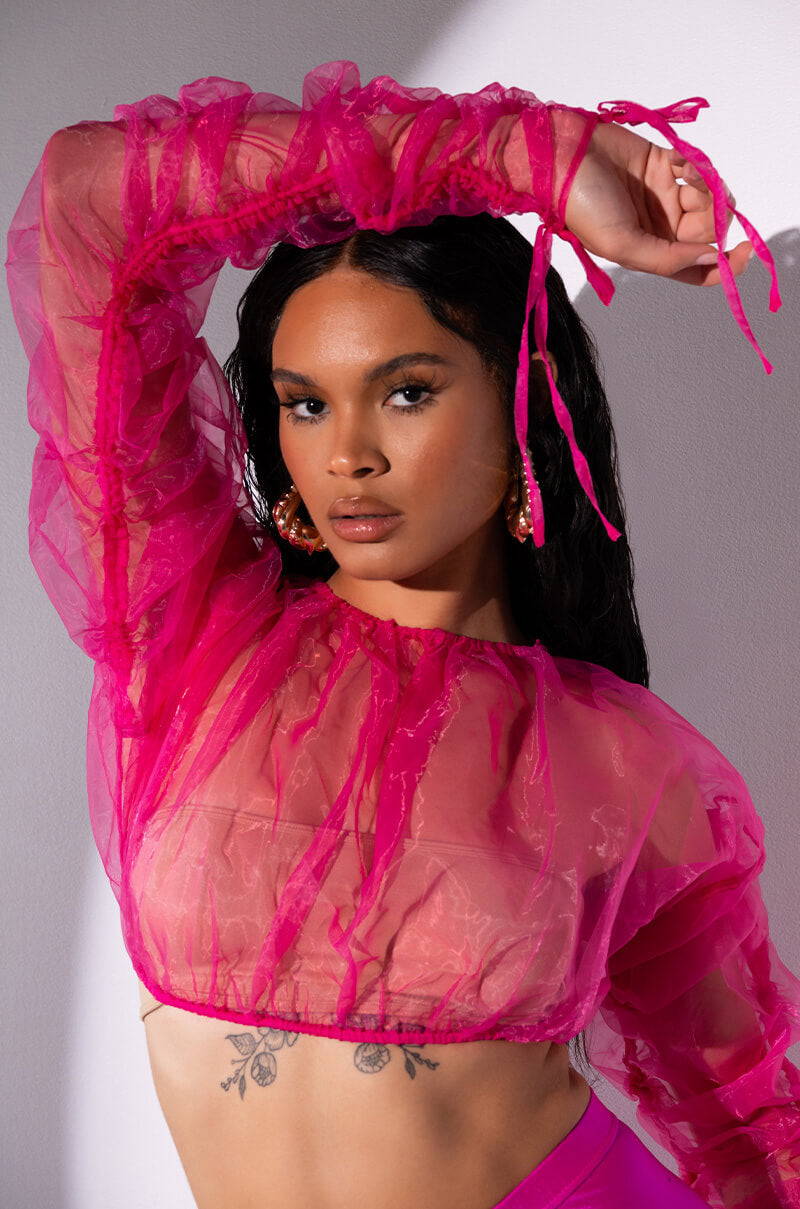 OLD ENGLISH ORGANZA MICRO BLOUSE