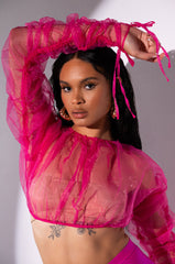 OLD ENGLISH ORGANZA MICRO BLOUSE