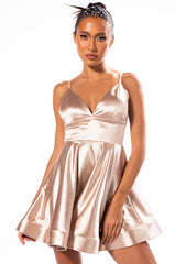 PRETTY PROBLEM FIT AND FLARE MINI DRESS