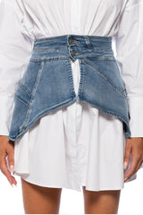 SOMETHIN EXTRA PEPLUM DENIM WAIST BELT