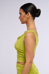 SUMMER GIRL SLINKY COWL NECK SLEEVELESS TANK